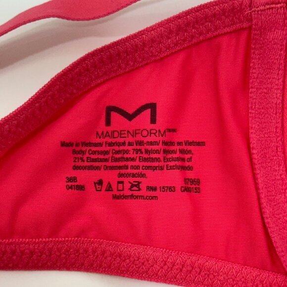 Maidenform Womens One Fab Fit T-Shirt Bra 36B Hot Pink Underwire Lightly Lined - Picture 5 of 10